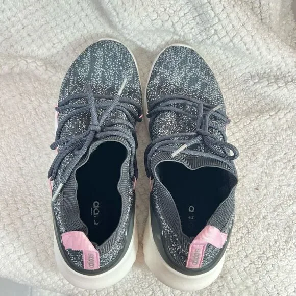 Adidas Women's Ultimafusion slip on laced pink gray marled athletic shoe size 10 - Picture 6 of 8